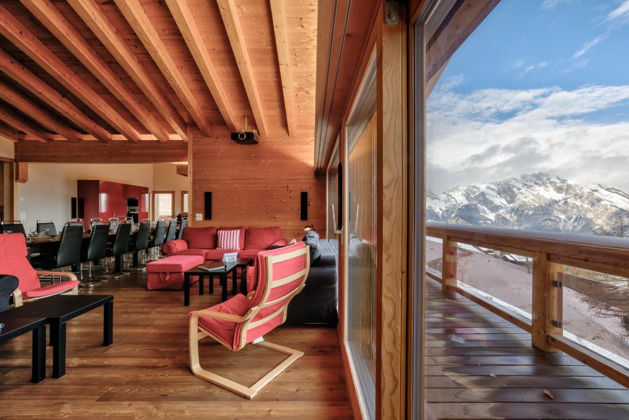 Chalet Flocon De Neige - Jacuzzi - Sauna La Tzoumaz Bagian luar foto