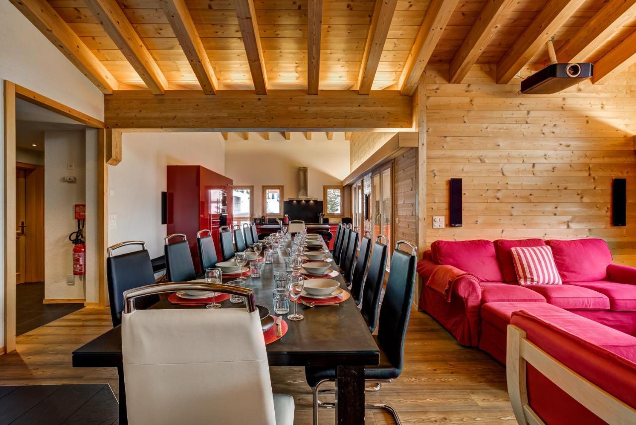 Chalet Flocon De Neige - Jacuzzi - Sauna La Tzoumaz Bagian luar foto