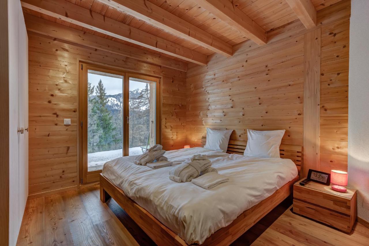 Chalet Flocon De Neige - Jacuzzi - Sauna La Tzoumaz Bagian luar foto