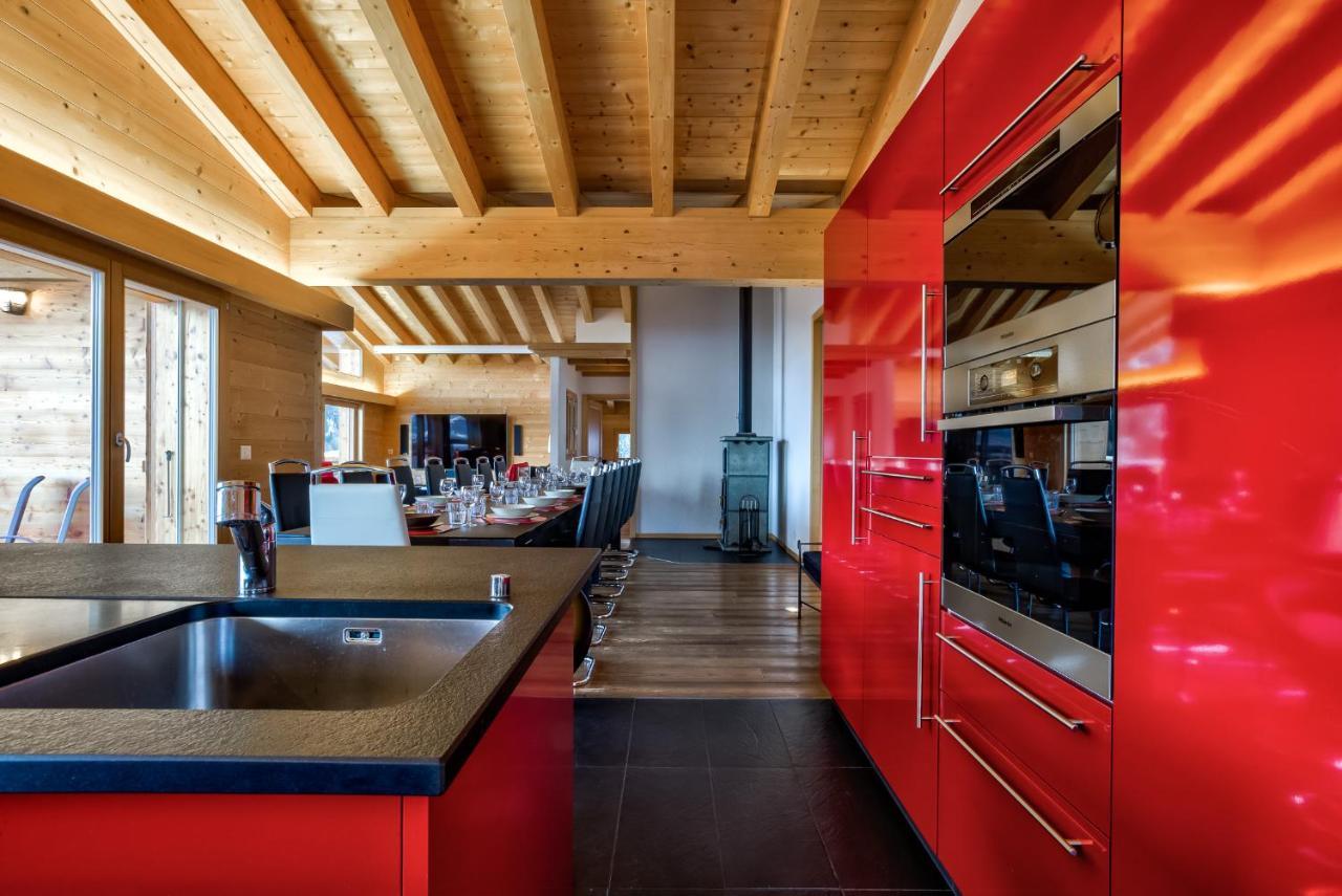 Chalet Flocon De Neige - Jacuzzi - Sauna La Tzoumaz Bagian luar foto